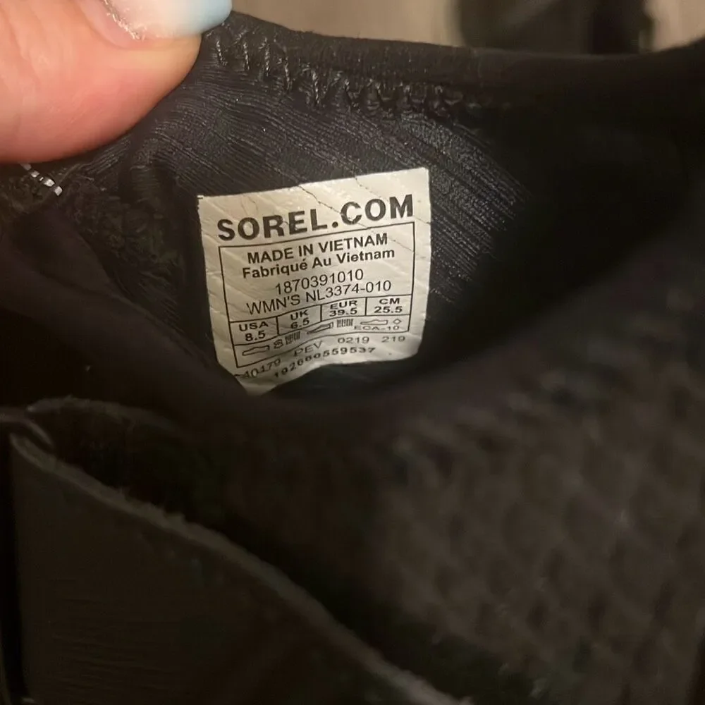 ✨Sorel Kinetic Black Mesh Front Strap High Top Athletic Sz 8.5 Sneakers✨ - Picture 7 of 10